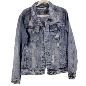 Trillnation distressed/dirty style Jean Jacket Size L
